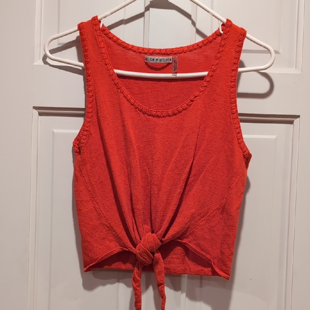 Alice + Olivia  Knotted Knit Crop Top
